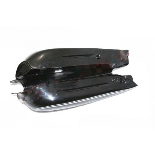 BMW R71 PETROL FUEL GAS TANK STEEL BLACK PAINTED WHITE STRIPE REPLICA