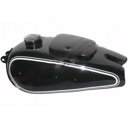 BMW R71 PETROL FUEL GAS TANK STEEL BLACK PAINTED WHITE STRIPE REPLICA