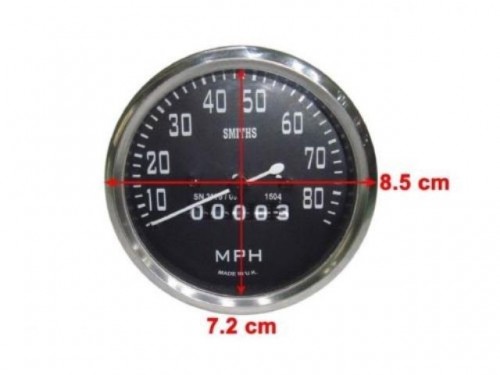 0-80 Mph Vintage Replica Smith Speedometer BSA Royal Enfield Norton Black White 